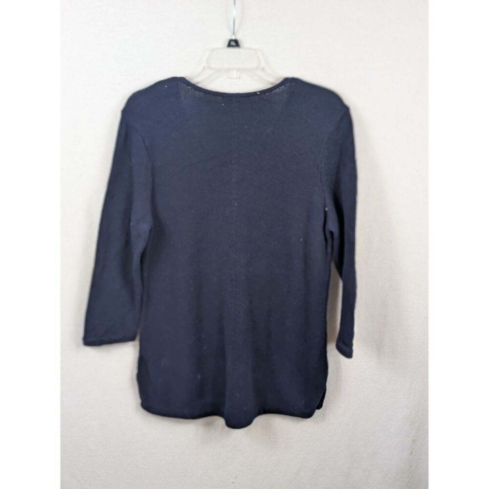 Lauren Ralph Lauren V-Neck Knit Sweater Navy Blue Women's Size XL - Picture 11 of 14